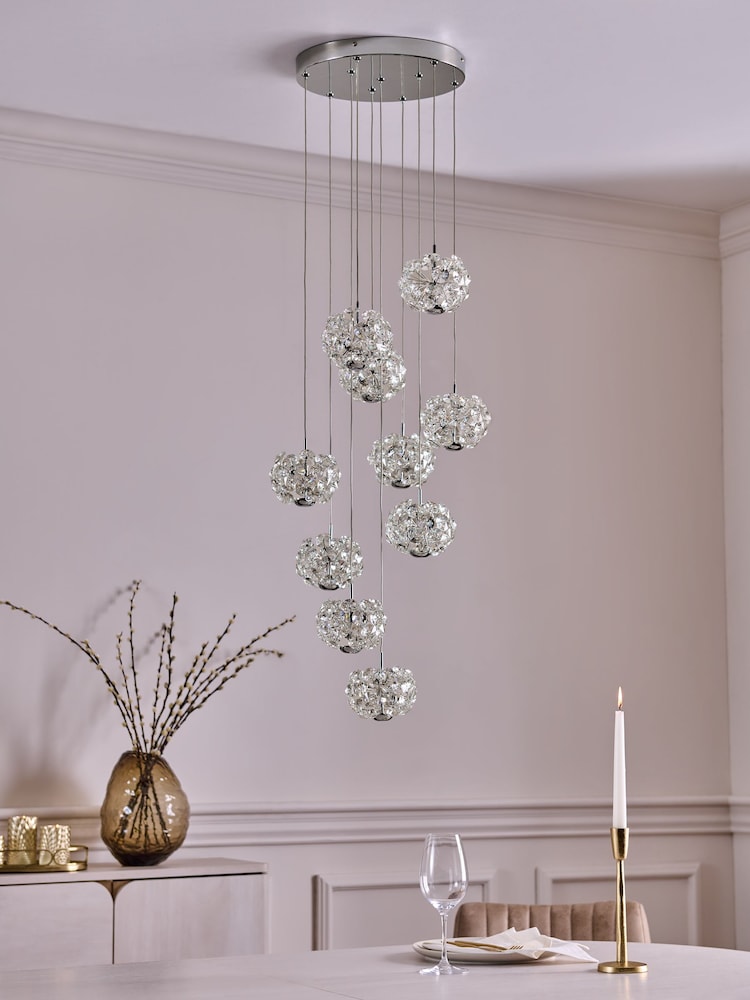 Chrome Fiori 10 Light Cluster Ceiling Light - Image 2 of 5
