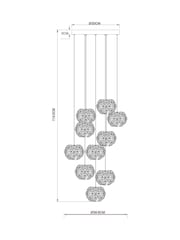 Chrome Fiori 10 Light Cluster Ceiling Light - Image 4 of 5