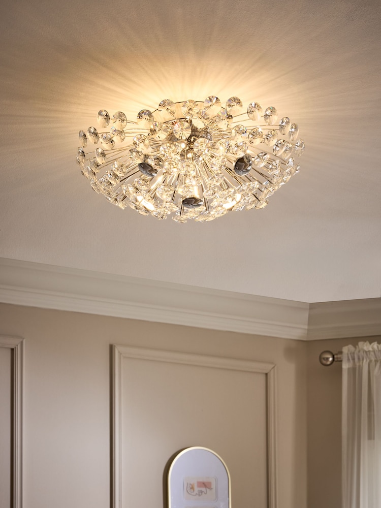 Chrome Fiori Flush Fitting Ceiling Light - Image 1 of 5