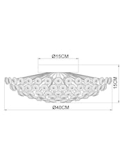 Chrome Fiori Flush Fitting Ceiling Light - Image 4 of 5