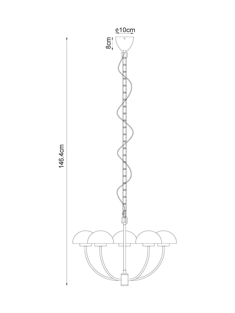 Brass Lambeth 5 Light Chandelier Ceiling Light Fitting - Image 2 of 3