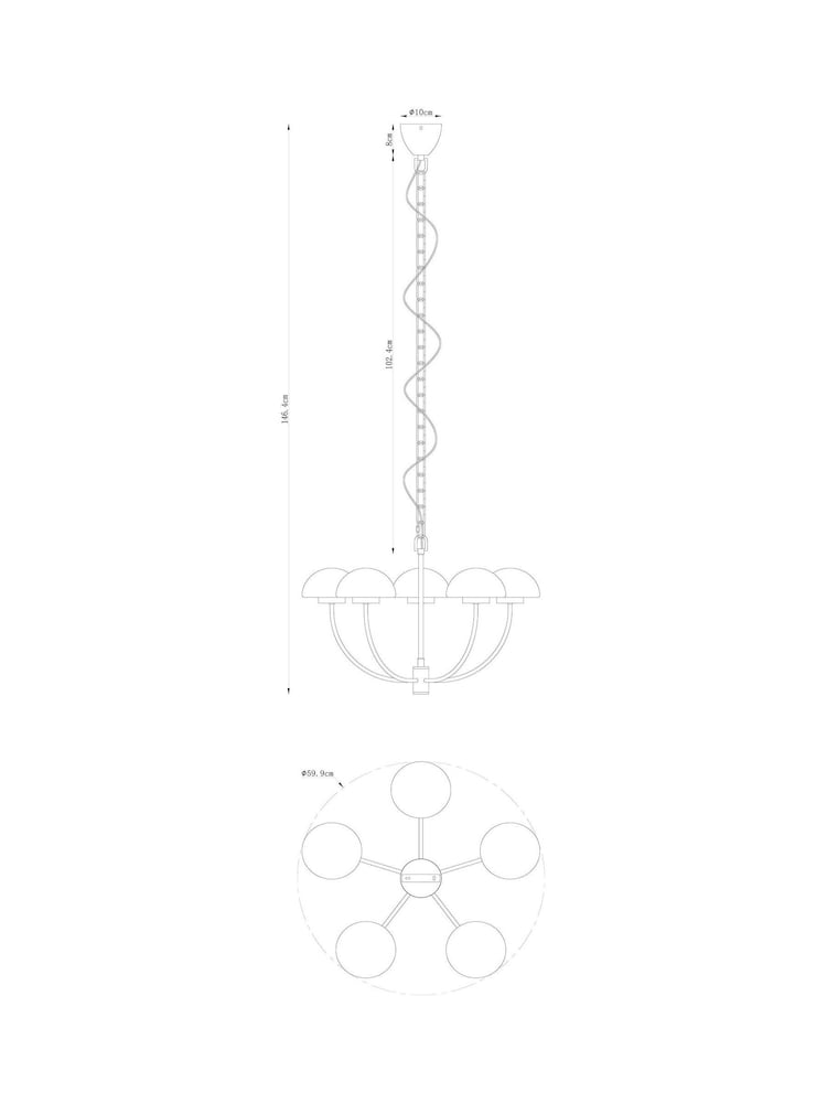 Brass Lambeth 5 Light Chandelier Ceiling Light Fitting - Image 3 of 3