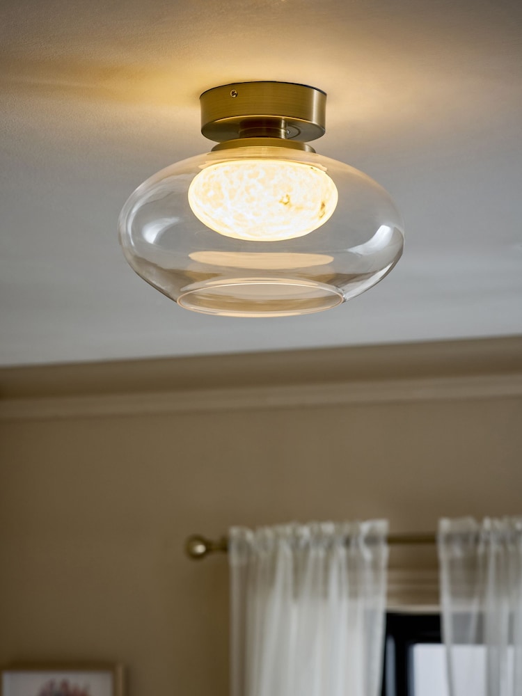 Brass Ebro Flush Fitting Ceiling Light - Image 1 of 5 Brass Ebro Flush Fitting Ceiling Light - Image 1 of 5