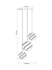 Brass Livia 3 Light Cluster Ceiling Light - Image 4 of 6