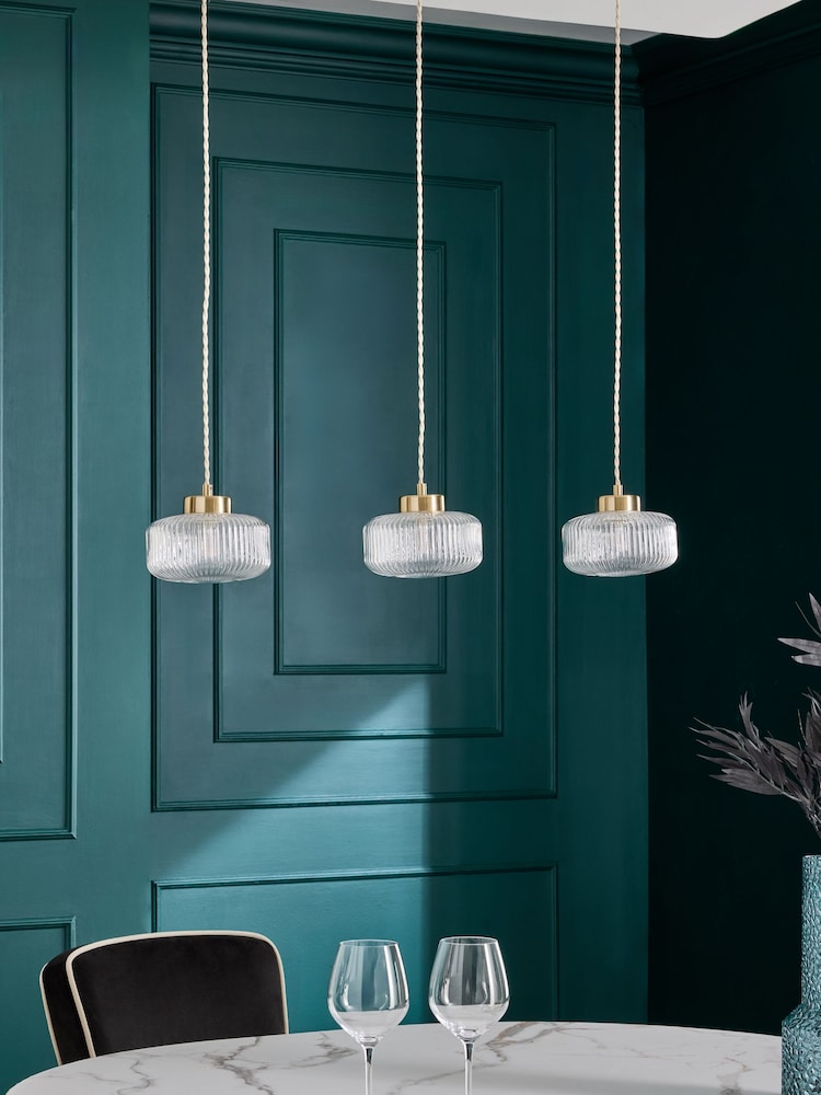 Brass Lexington 3 Light Pendant Ceiling Light - Image 2 of 5