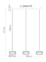 Brass Lexington 3 Light Pendant Ceiling Light - Image 4 of 5