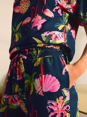 Navy Flamingo Short Pyjamas Set - Image 5 of 9