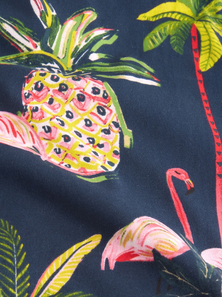 Navy Flamingo Short Pyjamas Set - Image 7 of 9