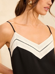 Love & Roses Black And White Embroidered Cami - Image 2 of 4