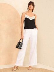 Love & Roses Black And White Embroidered Cami - Image 4 of 4