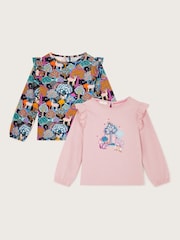 Monsoon Blue Woodland Long Sleeve 100% Cotton Tops 2 Pack - Image 1 of 2