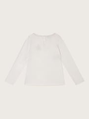 Monsoon Natural Embellished Butterfly Long Sleeve 100% Cotton T-Shirt - Image 2 of 2