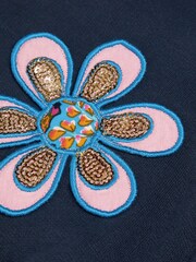 Monsoon Blue Embroidered Zip-Up 100% Cotton Hoodie - Image 2 of 2