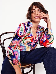 Boden Pink Ruffle Collar Blouse - Image 1 of 5