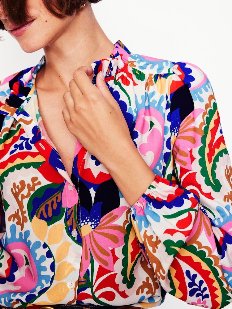 Boden Pink Ruffle Collar Blouse - Image 2 of 5
