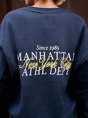 Navy Graphic New York City Crewneck Sweatshirt - Image 6 of 10
