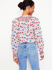 Boden Cream Effie Smocked Blouse - Image 2 of 5