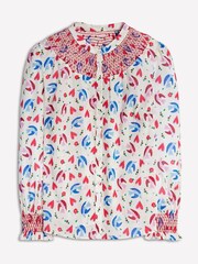 Boden Cream Effie Smocked Blouse - Image 5 of 5