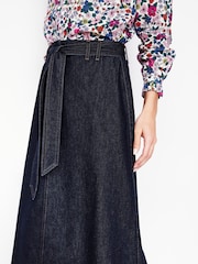 Boden Blue Denim Maxi 100% Cotton Skirt - Image 2 of 5