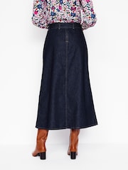 Boden Blue Denim Maxi 100% Cotton Skirt - Image 3 of 5