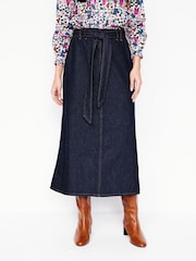 Boden Blue Denim Maxi 100% Cotton Skirt - Image 4 of 5