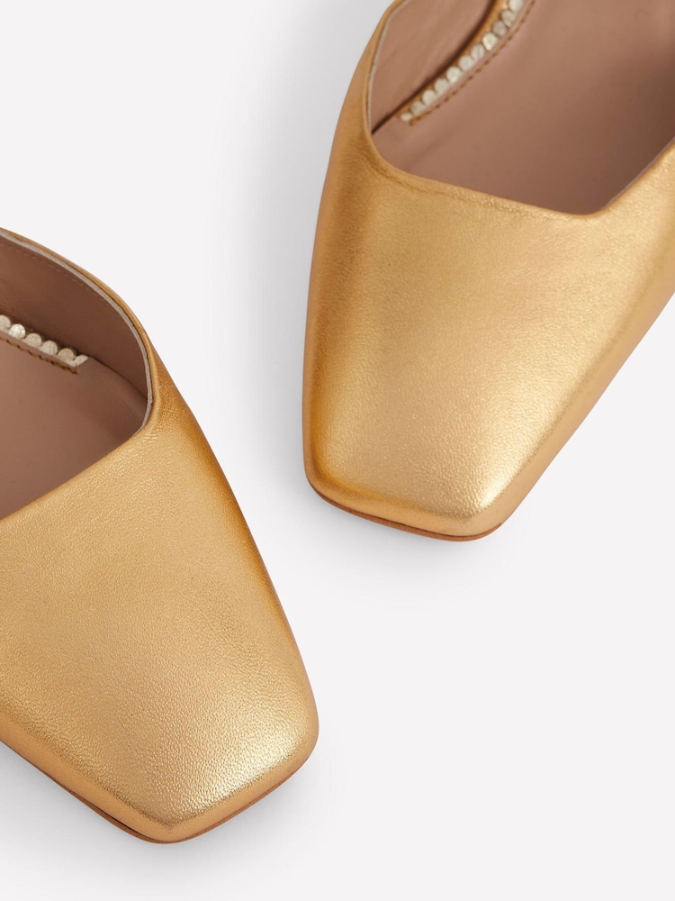 Boden Gold Multi Strap Block Heel Pumps - Image 4 of 4