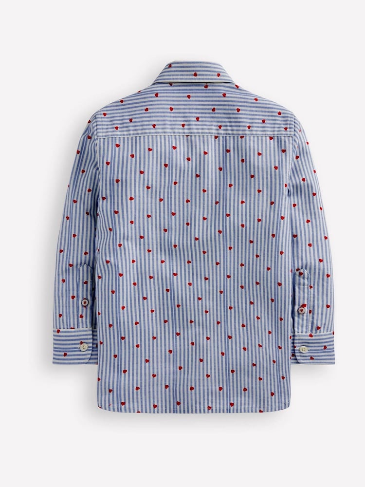 Boden Blue Hearts 100% Cotton Shirt - Image 2 of 3 Boden Blue Hearts 100% Cotton Shirt - Image 2 of 3