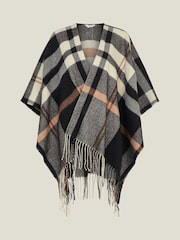 Accessorize Black Check Cape Poncho - Image 4 of 4