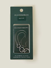 Accessorize Silver Platinum Plated Surgical Steel Clicker Hoops 3 Pack - Image 2 of 2