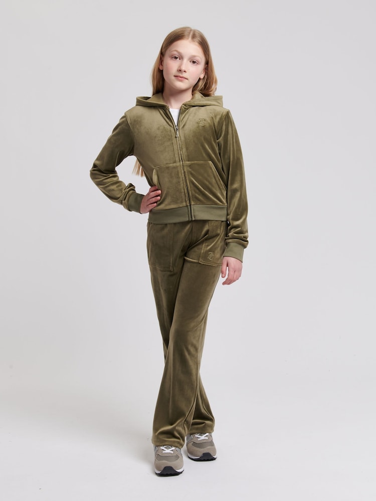 Juicy Couture Green Tonal Wide Leg Trousers - Image 3 of 7