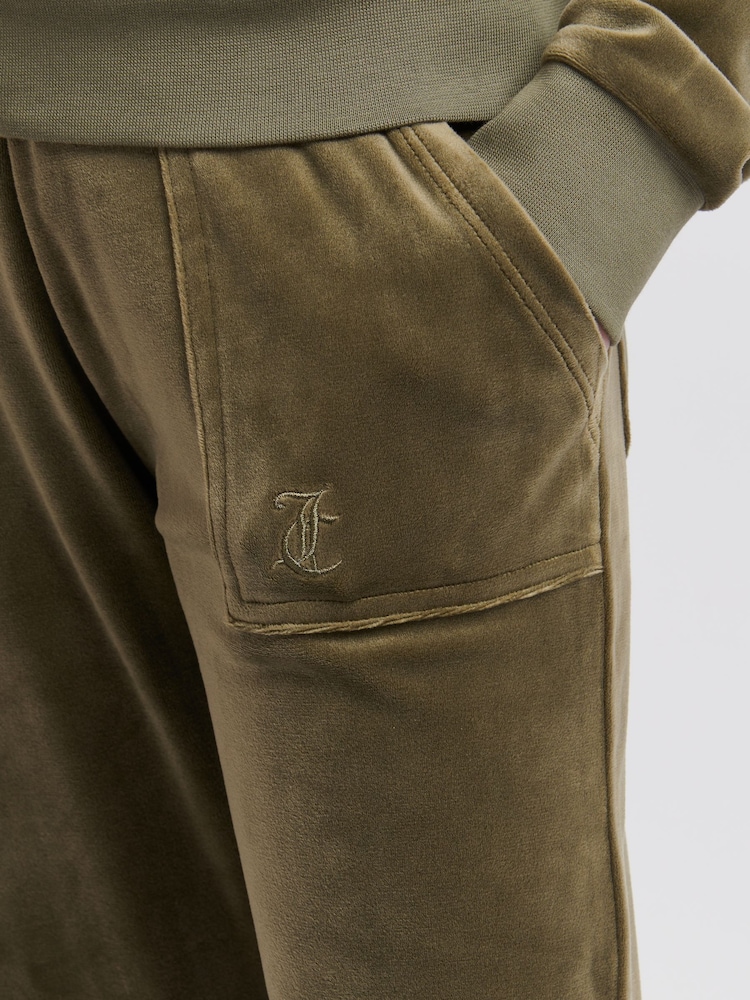 Juicy Couture Green Tonal Wide Leg Trousers - Image 4 of 7