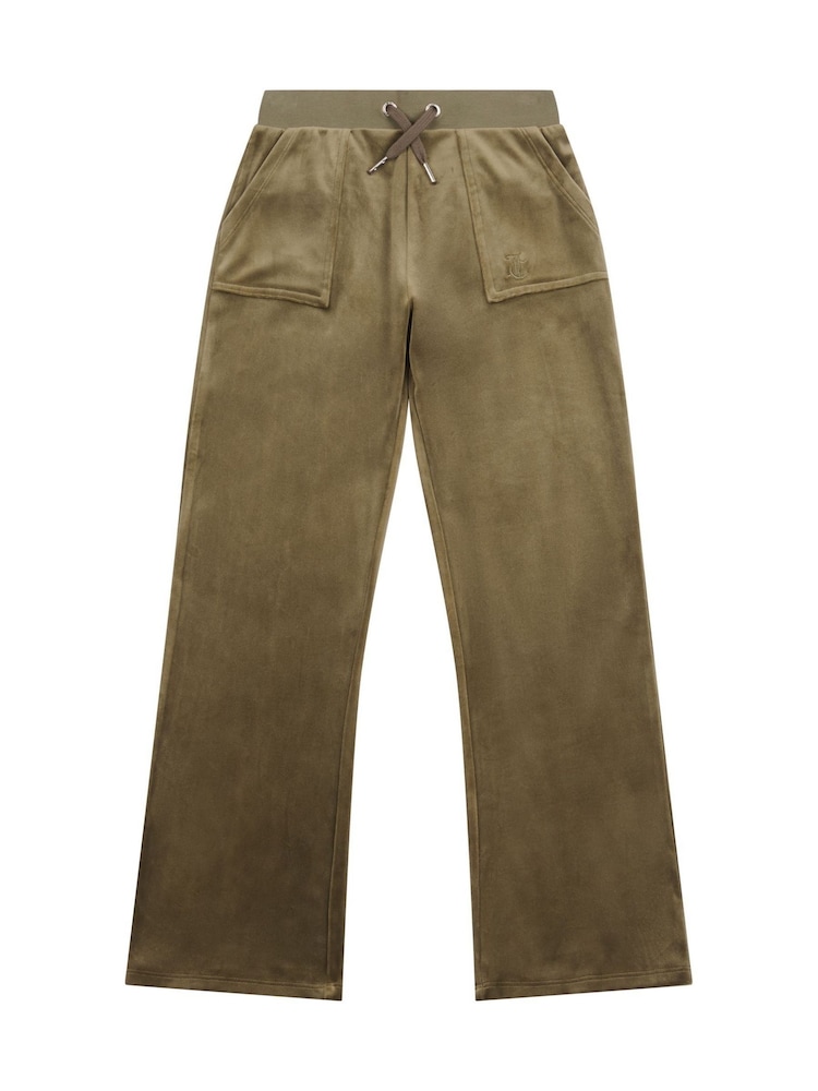 Juicy Couture Green Tonal Wide Leg Trousers - Image 5 of 7