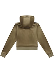 Juicy Couture Green Girls Tonal Velour Zip Up Hoodie - Image 6 of 7