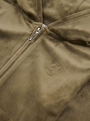 Juicy Couture Green Girls Tonal Velour Zip Up Hoodie - Image 7 of 7