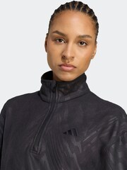 adidas Black All-Over Print Polarfleece Half Zip Sweatshirt - Image 4 of 5