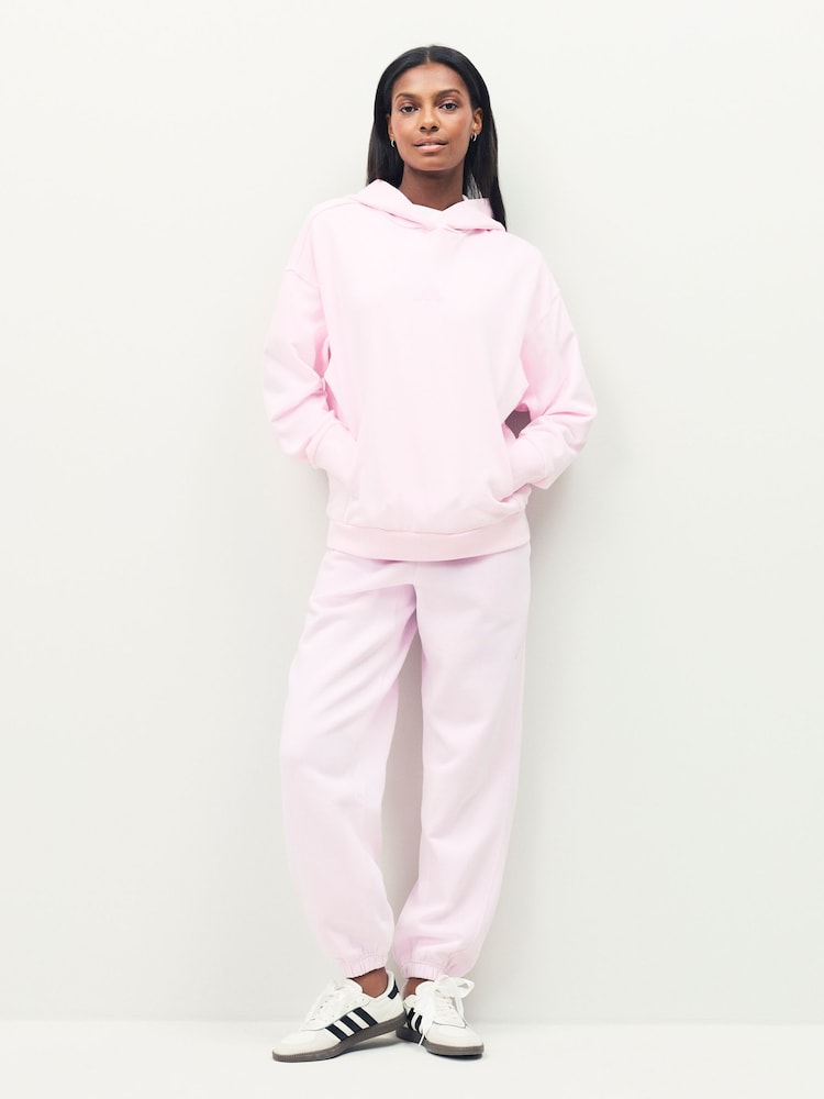 adidas Pink ALL SZN French Terry Loose 100% Cotton Hoodie - Image 2 of 5 adidas Pink ALL SZN French Terry Loose 100% Cotton Hoodie - Image 2 of 5
