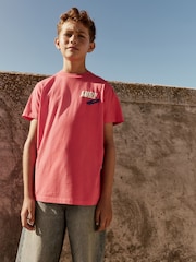 Red Surf Simple Short Sleeve 100% Cotton T-Shirt (3-16yrs) - Image 1 of 9