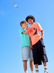 Aqua Shark Simple Short Sleeve 100% Cotton T-Shirt (3-16yrs) - Image 4 of 10