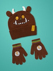 Vanilla Underground Brown Boys Gruffalo Beanie Hat & Gloves Set - Image 1 of 6