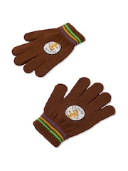 Vanilla Underground Brown Boys Gruffalo Beanie Hat & Gloves Set - Image 5 of 6