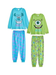 Vanilla Underground Blue Unisex Kids Disney Monsters Inc Pyjamas 2 Pack - Image 2 of 8
