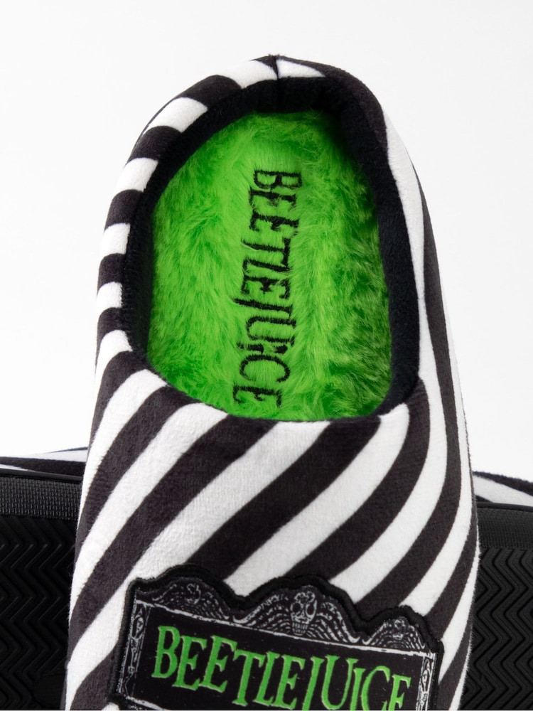 Vanilla Underground Black Unisex Adults Beetlejuice Slippers - Image 6 of 6
