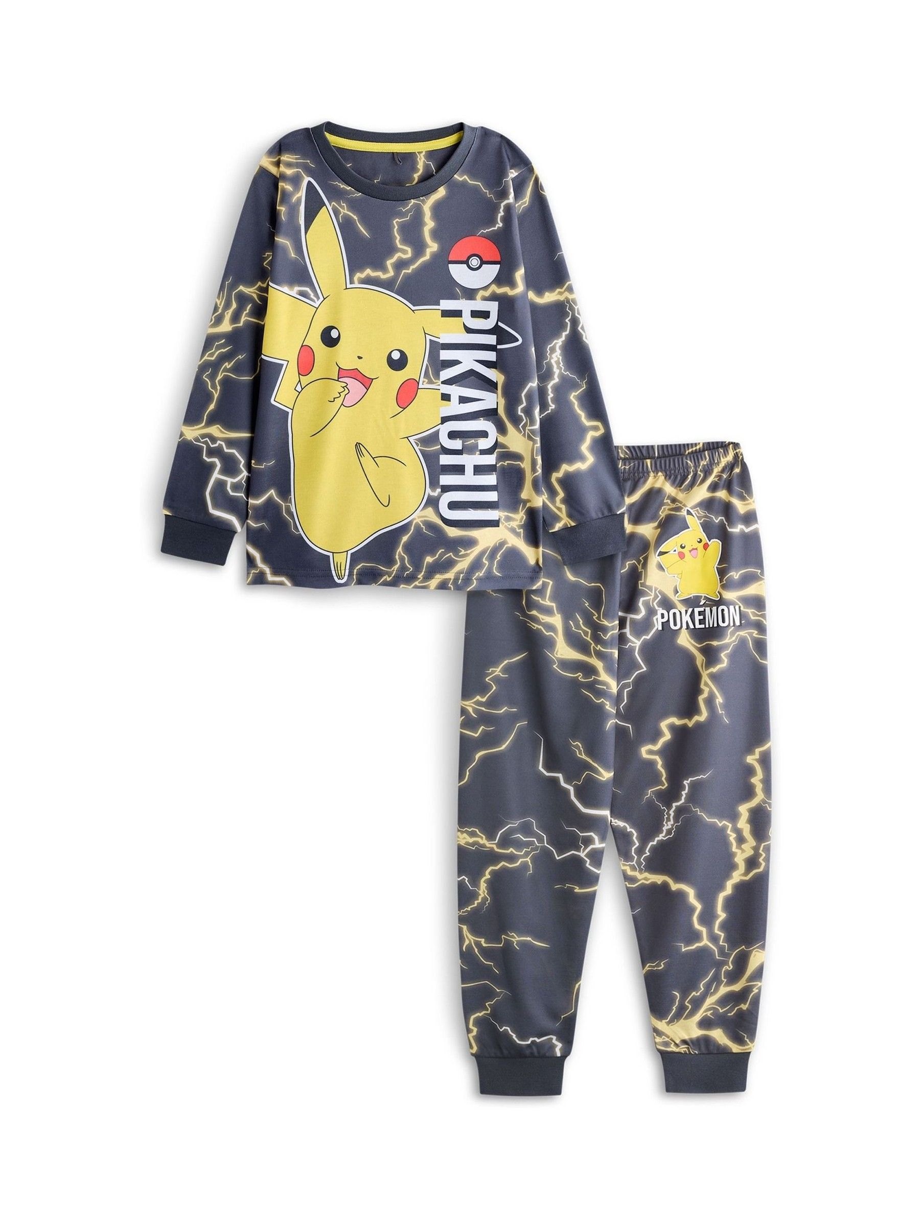 Pokemon Pikachu Gray Pajama Lounge Pants – Unisex, S-2XL, Cotton Blend