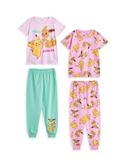 Vanilla Underground Pink Girls Pokemon Pyjamas 2 Pack - Image 2 of 8
