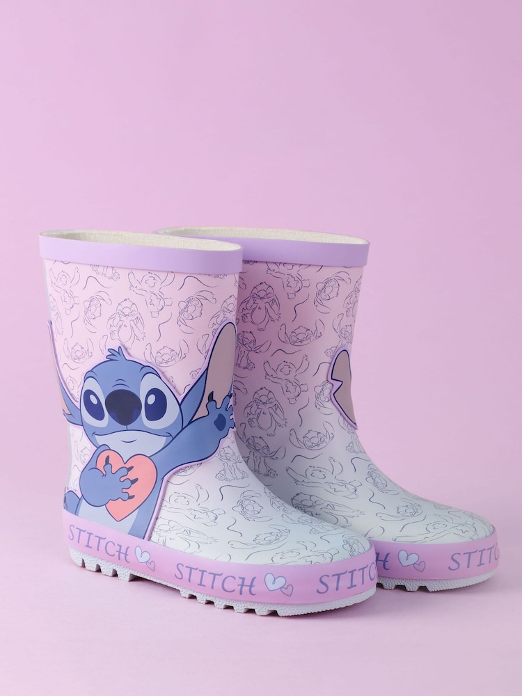 Vanilla Underground Pink Girls Disney Lilo & Stitch Wellies - Image 1 of 3