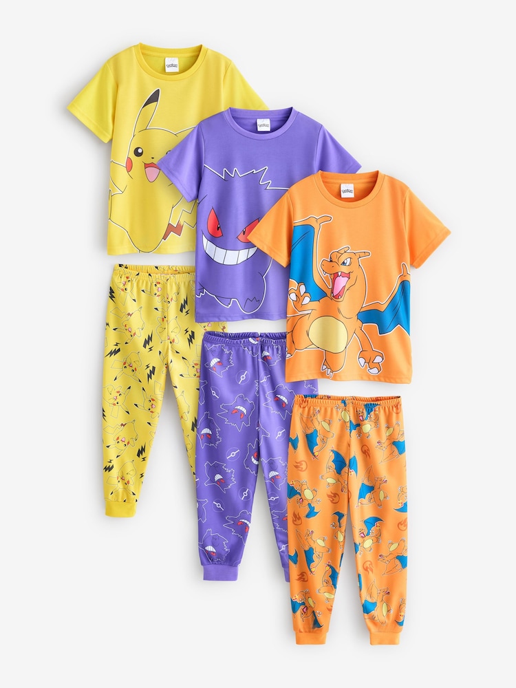 Vanilla Underground Purple Boys Pokemon Pyjamas 3 Pack - Image 1 of 4