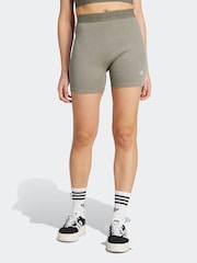 adidas Originals Green Rib Wash Bike Shorts - Image 1 of 6