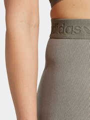 adidas Originals Green Rib Wash Bike Shorts - Image 6 of 6