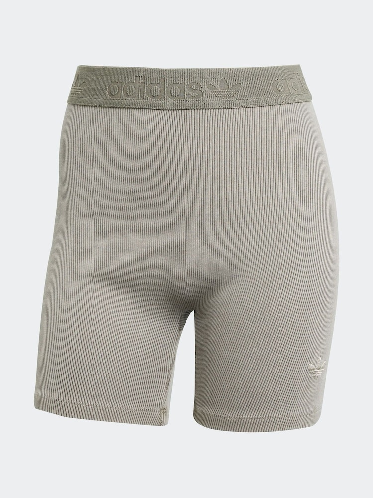 adidas Originals Green Rib Wash Bike Shorts - Image 7 of 7