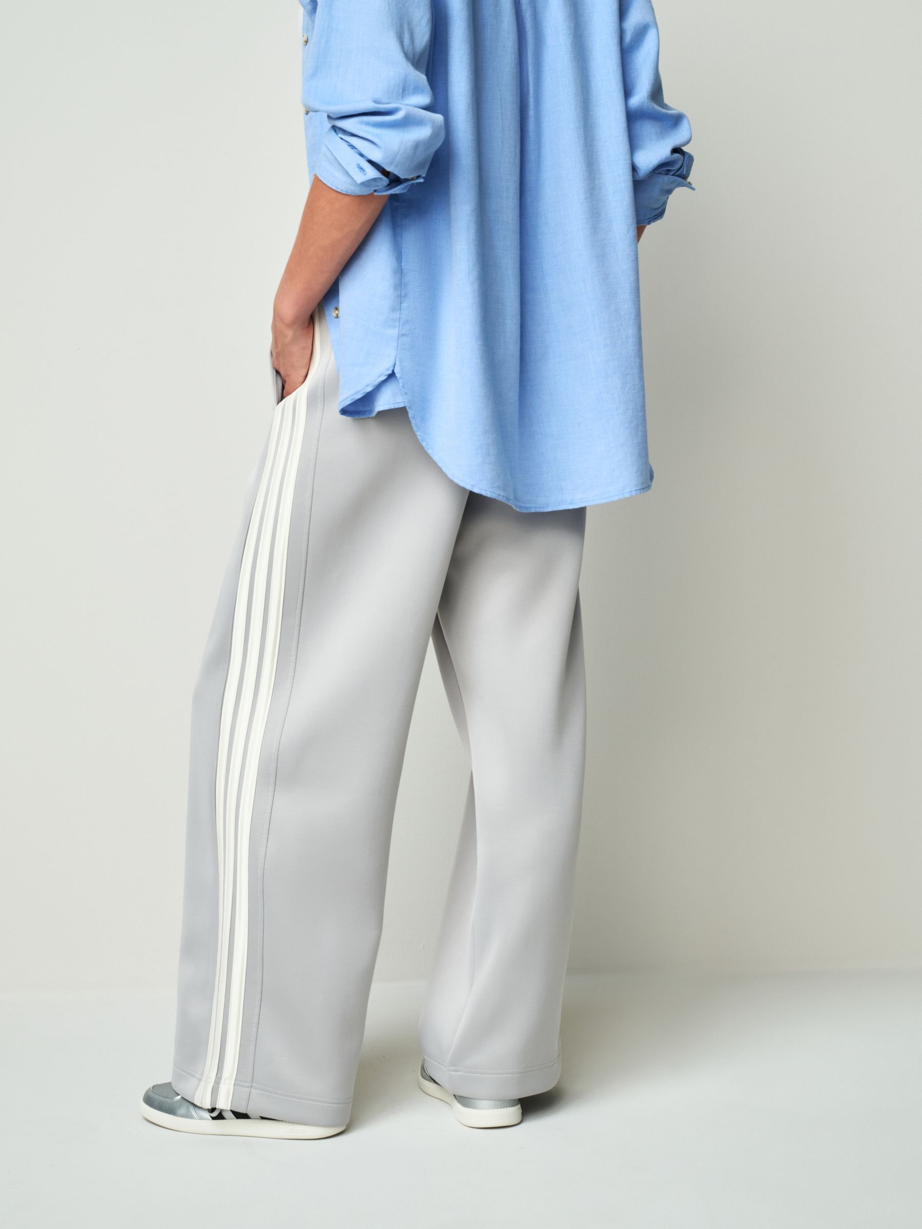 Buy adidas Grey Stadium Loose Fit 3-Stripes Trackpant Trousers